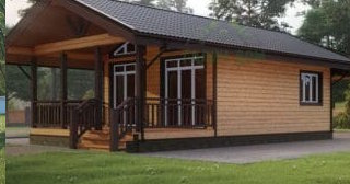 Проект одноэтажного дома из бруса с террасой - Строительство в Пугачеве от Строй-Пгч от 137462 руб.